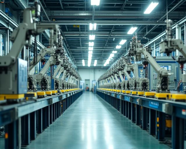 Modern automated manufacturing facility reflecting process optimization