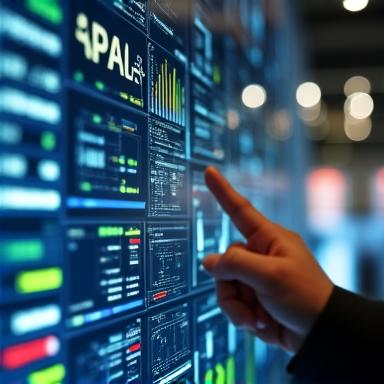 Data analytics dashboard showing production metrics
